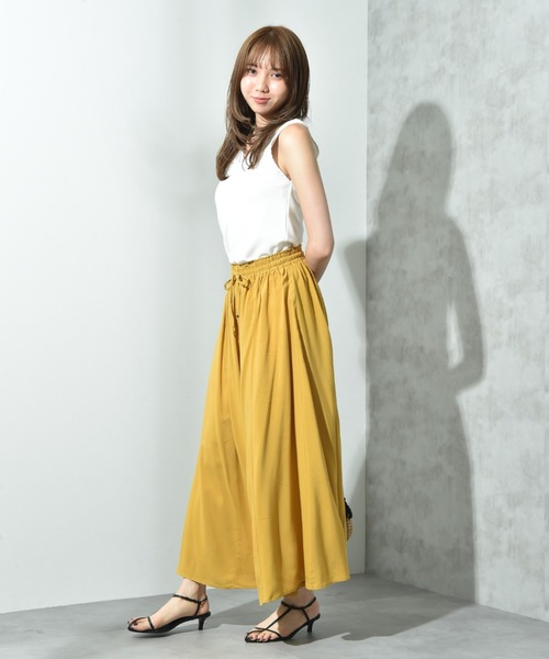 INTERPLANET（インタープラネット）の「レーヨンワイドイージーパンツ（その他パンツ・レディース・ブラック/カーキ/イエロー/ターコイズブルー・FREE）」の12枚目の写真