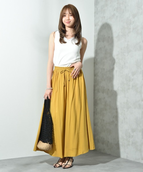 INTERPLANET（インタープラネット）の「レーヨンワイドイージーパンツ（その他パンツ・レディース・ブラック/カーキ/イエロー/ターコイズブルー・FREE）」の13枚目の写真