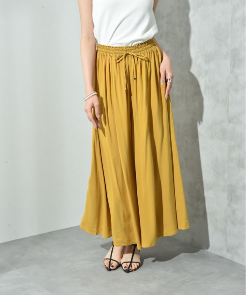 INTERPLANET（インタープラネット）の「レーヨンワイドイージーパンツ（その他パンツ・レディース・ブラック/カーキ/イエロー/ターコイズブルー・FREE）」の15枚目の写真