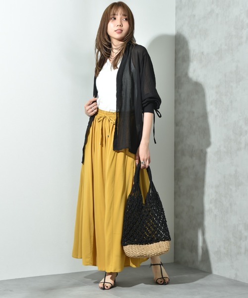 INTERPLANET（インタープラネット）の「レーヨンワイドイージーパンツ（その他パンツ・レディース・ブラック/カーキ/イエロー/ターコイズブルー・FREE）」の14枚目の写真