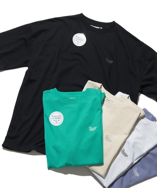 DISCUS ATHLETIC(ディスカス アスレチック)の「DISCUS ATHLETIC ディスカス アスレティック 裾ドロスト付きTシャツ(Tシャツ/カットソー・メンズ・ブルー系/ベージュ/ライトグレー/グリーン/ブラック・M/L)」の2枚目の写真