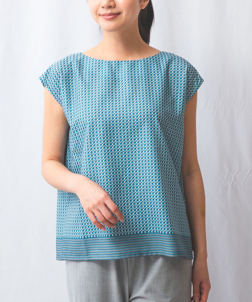 ナラカミーチェ（NARACAMICIE）/【NARACAMICIE】【セットアップ対応】幾何柄半袖ブラウス セール】【NARACAMICIE】【セットアップ対応】幾何柄半袖ブラウス