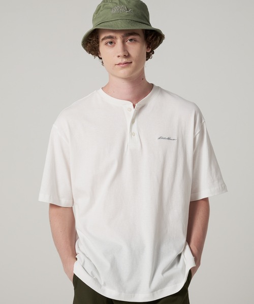 Eddie Bauer(エディーバウアー)の「クラシック ロゴ刺繍 ヘンリーネック Tシャツ(Tシャツ/カットソー・メンズ・ホワイト/ネイビー/オレンジ・L/M/XXL/S/XL)」の9枚目の写真