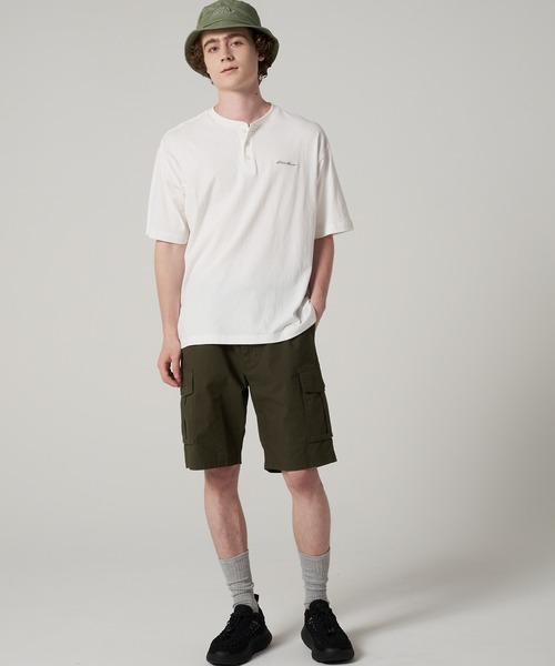 Eddie Bauer(エディーバウアー)の「クラシック ロゴ刺繍 ヘンリーネック Tシャツ(Tシャツ/カットソー・メンズ・ホワイト/ネイビー/オレンジ・L/M/XXL/S/XL)」の5枚目の写真