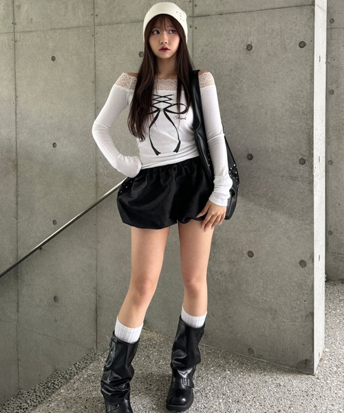 SETUPEXE（セットアップイーエックスイー）の「PUMPKIN SHORT PANTS（その他パンツ・レディース・ブラック/チャコール/チェック・フリー）」の9枚目の写真