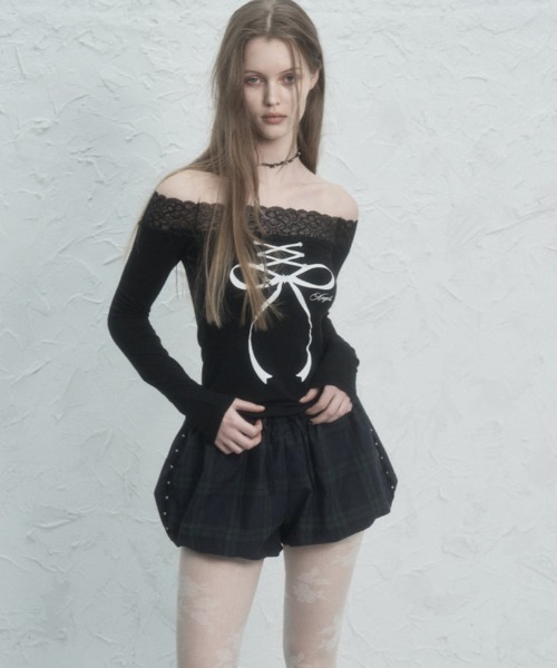 SETUPEXE（セットアップイーエックスイー）の「PUMPKIN SHORT PANTS（その他パンツ・レディース・ブラック/チャコール/チェック・フリー）」の14枚目の写真