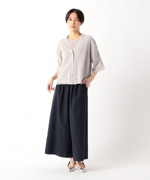 K.T KIYOKO TAKASE(キヨコタカセ)の「ストライプ調シアーニット ベルスリーブシアーカーディガン(カーディガン/ボレロ・レディース・イエロー×グリーン・9号)」の18枚目の写真