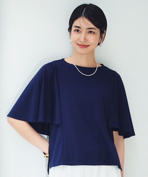 Elura（エルーラ）の「ドレスアップケーププルオーバー/494672（Tシャツ/カットソー・レディース・ブラック/ホワイト/ブラウン/ネイビー・MEDIUM/LARGE）」の4枚目の写真