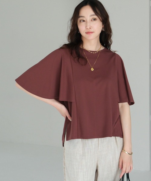 Elura（エルーラ）の「ドレスアップケーププルオーバー/494672（Tシャツ/カットソー・レディース・ブラック/ホワイト/ブラウン/ネイビー・MEDIUM/LARGE）」の3枚目の写真