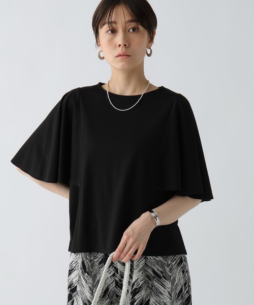 Elura（エルーラ）の「ドレスアップケーププルオーバー/494672（Tシャツ/カットソー・レディース・ブラック/ホワイト/ブラウン/ネイビー・MEDIUM/LARGE）」の2枚目の写真