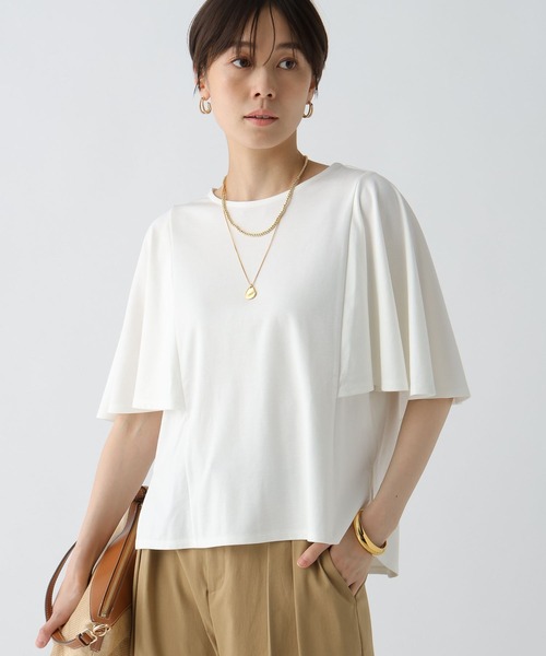 Elura（エルーラ）の「ドレスアップケーププルオーバー/494672（Tシャツ/カットソー・レディース・ブラック/ホワイト/ブラウン/ネイビー・MEDIUM/LARGE）」の18枚目の写真