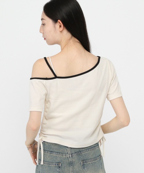 3.3 Field Trip (3.3フィールドトリップ)の「3.3 Field Trip/ハートプリントワンショルT(Tシャツ/カットソー・レディース・ブラック/ホワイト・FREE)」の8枚目の写真