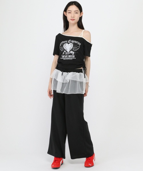 3.3 Field Trip (3.3フィールドトリップ)の「3.3 Field Trip/ハートプリントワンショルT(Tシャツ/カットソー・レディース・ブラック/ホワイト・FREE)」の9枚目の写真