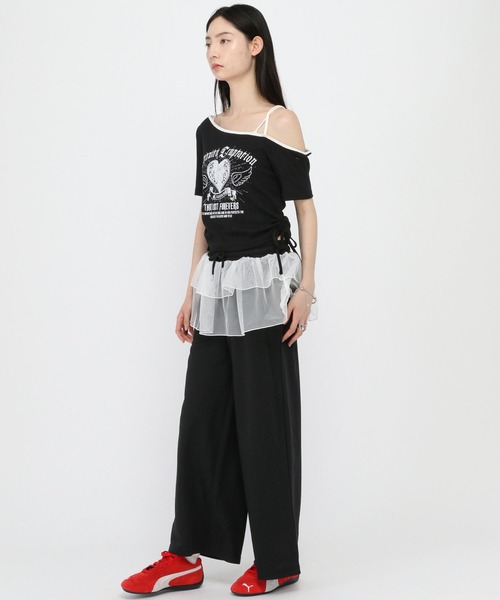 3.3 Field Trip (3.3フィールドトリップ)の「3.3 Field Trip/ハートプリントワンショルT(Tシャツ/カットソー・レディース・ブラック/ホワイト・FREE)」の10枚目の写真