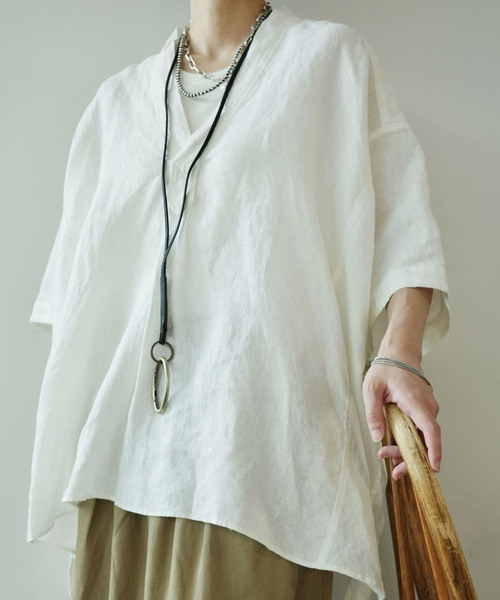 40リネンワッシャー Vスキッパーシャツ journal standard luxe｜40リネンワッシャー Vスキッパーシャツ