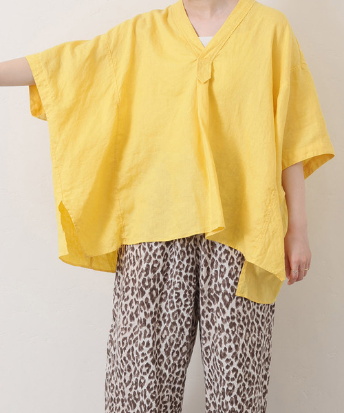 JOURNAL STANDARD LUXE(ジャーナルスタンダード ラックス)の「40リネンワッシャー Vスキッパーシャツ(シャツ/ブラウス・レディース・イエロー/ブラック/ホワイト・FREE)」の8枚目の写真