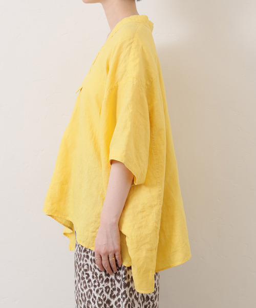 JOURNAL STANDARD LUXE(ジャーナルスタンダード ラックス)の「40リネンワッシャー Vスキッパーシャツ(シャツ/ブラウス・レディース・イエロー/ブラック/ホワイト・FREE)」の12枚目の写真