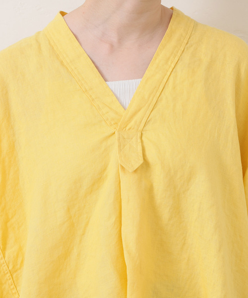 JOURNAL STANDARD LUXE(ジャーナルスタンダード ラックス)の「40リネンワッシャー Vスキッパーシャツ(シャツ/ブラウス・レディース・イエロー/ブラック/ホワイト・FREE)」の14枚目の写真