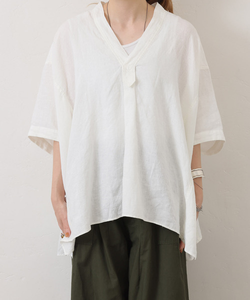 JOURNAL STANDARD LUXE(ジャーナルスタンダード ラックス)の「40リネンワッシャー Vスキッパーシャツ(シャツ/ブラウス・レディース・イエロー/ブラック/ホワイト・FREE)」の22枚目の写真