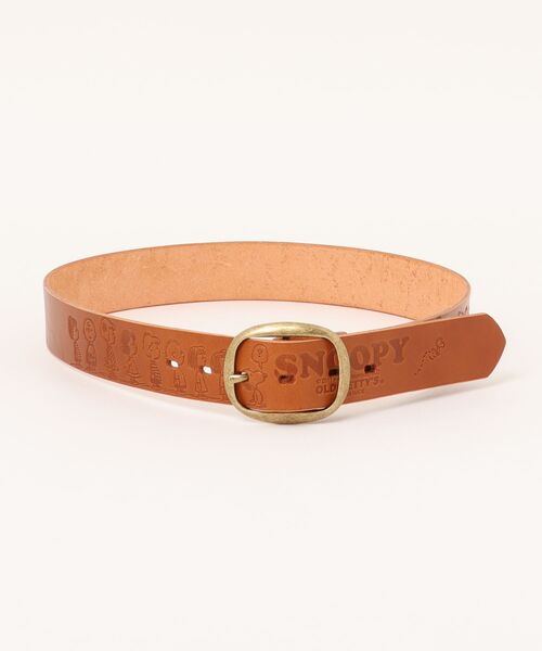 SNOOPY×OLD BETTY'S（スヌーピーカケルオールドベティーズ）の「【日本製】スヌーピー 【SNOOPY】 Embossed Leather Belt（ベルト・レディース・ブラウン系その他2/イエロー系2/イエロー系4/レッド系その他2/ブラウン系その他4/イエロー系1/ブラウン系その他3・FREE）」の4枚目の写真
