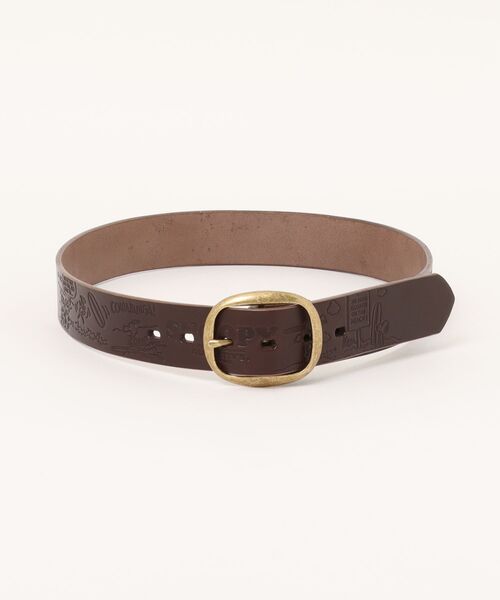 SNOOPY×OLD BETTY'S（スヌーピーカケルオールドベティーズ）の「【日本製】スヌーピー 【SNOOPY】 Embossed Leather Belt（ベルト・レディース・ブラウン系その他2/イエロー系2/イエロー系4/レッド系その他2/ブラウン系その他4/イエロー系1/ブラウン系その他3・FREE）」の3枚目の写真