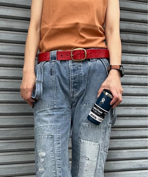 SNOOPY×OLD BETTY'S（スヌーピーカケルオールドベティーズ）の「【日本製】スヌーピー 【SNOOPY】 Embossed Leather Belt（ベルト・レディース・ブラウン系その他2/イエロー系2/イエロー系4/レッド系その他2/ブラウン系その他4/イエロー系1/ブラウン系その他3・FREE）」の9枚目の写真