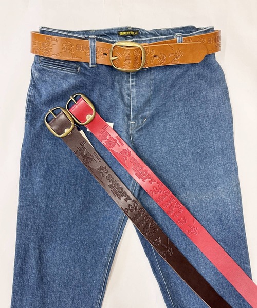 SNOOPY×OLD BETTY'S（スヌーピーカケルオールドベティーズ）の「【日本製】スヌーピー 【SNOOPY】 Embossed Leather Belt（ベルト・レディース・ブラウン系その他2/イエロー系2/イエロー系4/レッド系その他2/ブラウン系その他4/イエロー系1/ブラウン系その他3・FREE）」の15枚目の写真