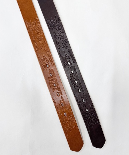 日本製】スヌーピー 【SNOOPY】 Embossed Leather Belt（ベルト