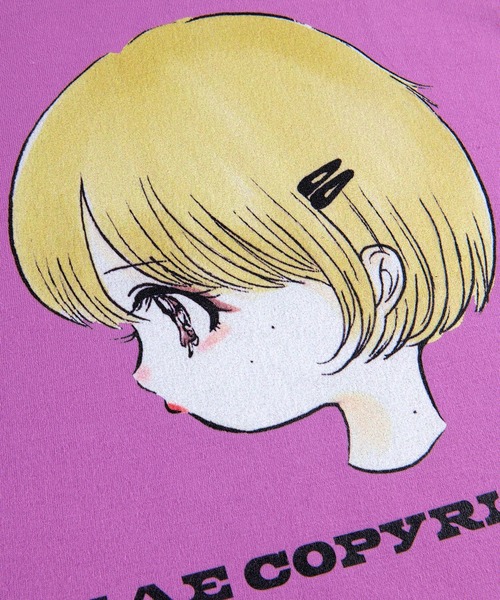 MEDICOM TOY LIFE ENTERTAINMENT（メディコムトイライフエンターテイメント）の「【MLE × KAE TANAKA】 TEE Design A（Tシャツ/カットソー・レディース・ラベンダー/ホワイト・LARGE/MEDIUM/SMALL/X-LARGE）」の3枚目の写真