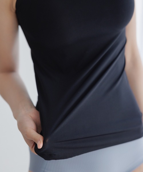 BAMBI WATER(バンビウォーター)の「《カップ付き》 快適なのに垂れない次世代ブラトップ シームレスブラトップ カパカパしないブラトップ(キャミソール・レディース・ブラック/グレイッシュベージュ・XL/L/M/S)」の7枚目の写真
