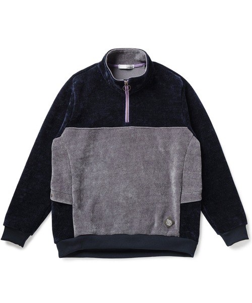 narifuri(ナリフリ)の「NFC モールジャージーハーフジップスウェット(スウェット・メンズ・ネイビー/ブラウン・MEDIUM/SMALL/LARGE)」の2枚目の写真