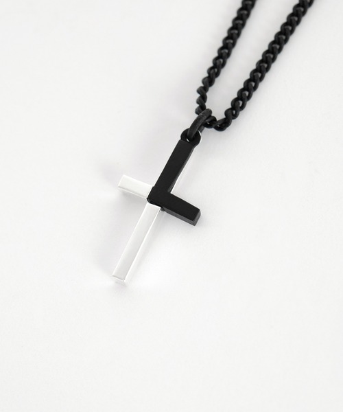 LAD MUSICIAN（ラッドミュージシャン）の「CROSS NECKLACE（ネックレス・メンズ・シルバー/ブラック・FREE）」の4枚目の写真
