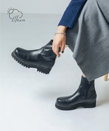 【晴雨兼用・軽量】ストレッチトラックソール4cmショートブーツ IZ5807