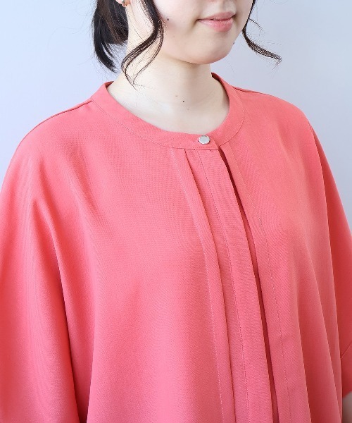 fleur by mint breeze(フルールバイミントブリーズ)の「【L~5L 大きいサイズ】【接触冷感】リネンライクスラブドルマンスリーブブラウス シャツ 半袖 春夏(シャツ/ブラウス・レディース・チャコールグレー/オレンジ/ライトグレー・LL/3L/4L/5L/L)」の18枚目の写真
