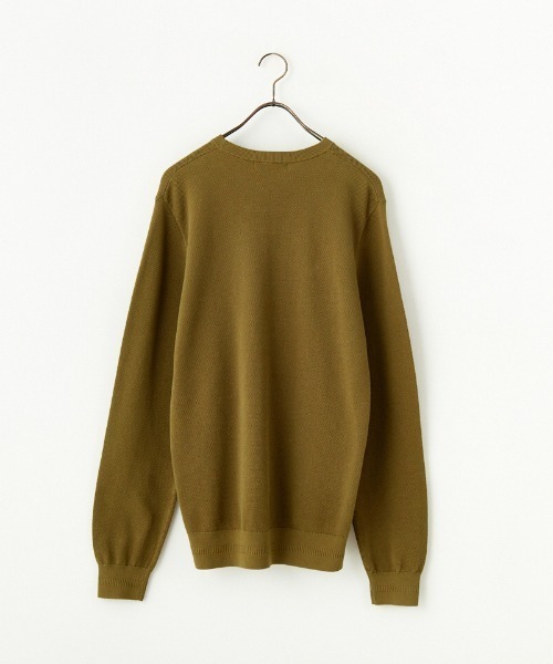 45rpm タグ付き　コットン　ニット　ロゴ刺繍 WEB限定】[FRED PERRY/フレッドペリー] ワンポイントロゴ刺繍