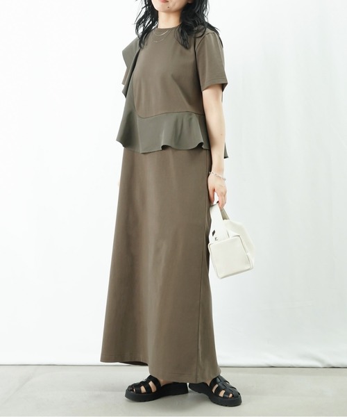 LUCA/LADY LUCK LUCA（ルカ/レディラックルカ）の「LC/LLL アシメフリルワンピース（ワンピース・レディース・ブラック/カーキ・FREE）」の2枚目の写真