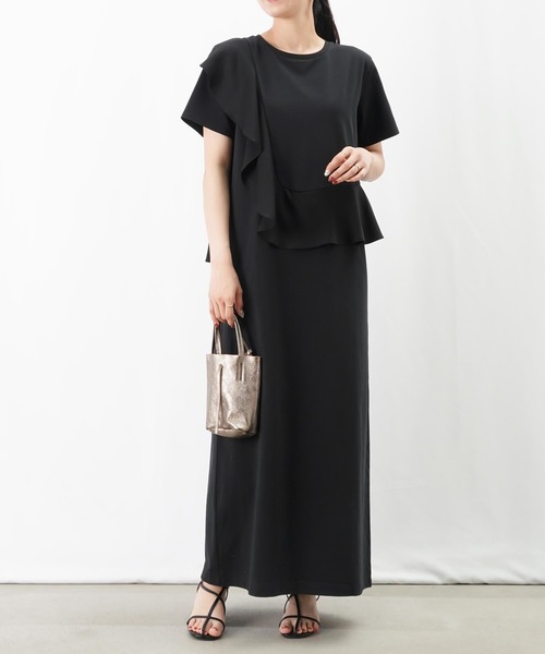 LUCA/LADY LUCK LUCA（ルカ/レディラックルカ）の「LC/LLL アシメフリルワンピース（ワンピース・レディース・ブラック/カーキ・FREE）」の4枚目の写真