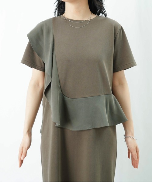 LUCA/LADY LUCK LUCA（ルカ/レディラックルカ）の「LC/LLL アシメフリルワンピース（ワンピース・レディース・ブラック/カーキ・FREE）」の15枚目の写真