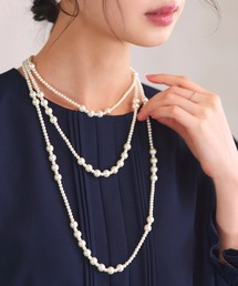 RUIRUE BOUTIQUE（ルイルエブティック）の「3点セット ｜ マルチway ランダム パール 3連 ネックレス セット ｜ レディース 結婚式 パーティードレス 冠婚葬祭 セレモニー フォーマル 華やか オケージョン アクセサリー（ネックレス・レディース）」
