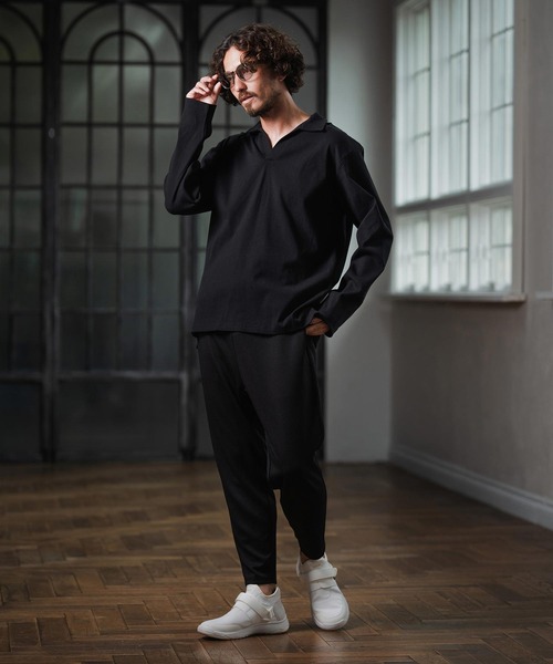 Magine(マージン)の「ms6175-Skipper Collar Polo スキッパーポロシャツ(ポロシャツ・メンズ・ホワイト/ブラック/チャコールグレー・48/46/44)」の20枚目の写真