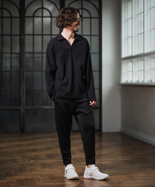 Magine(マージン)の「ms6175-Skipper Collar Polo スキッパーポロシャツ(ポロシャツ・メンズ・ホワイト/ブラック/チャコールグレー・48/46/44)」の19枚目の写真