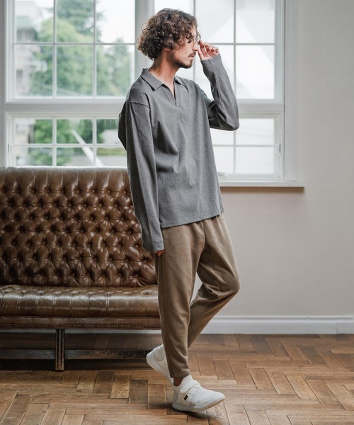 Magine(マージン)の「ms6175-Skipper Collar Polo スキッパーポロシャツ(ポロシャツ・メンズ・ホワイト/ブラック/チャコールグレー・48/46/44)」の13枚目の写真