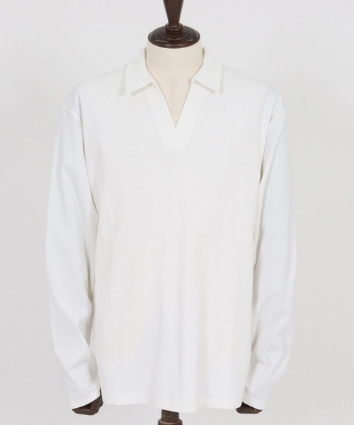 Magine(マージン)の「ms6175-Skipper Collar Polo スキッパーポロシャツ(ポロシャツ・メンズ・ホワイト/ブラック/チャコールグレー・48/46/44)」の12枚目の写真
