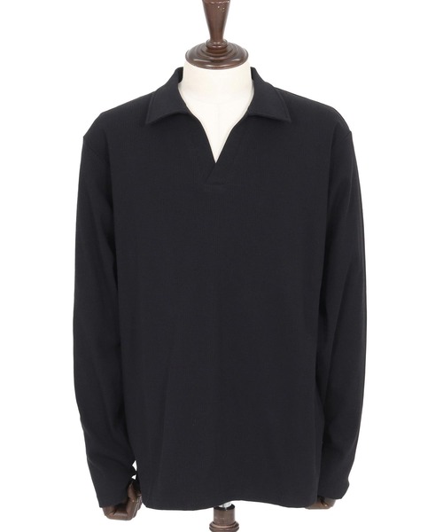 Magine(マージン)の「ms6175-Skipper Collar Polo スキッパーポロシャツ(ポロシャツ・メンズ・ホワイト/ブラック/チャコールグレー・48/46/44)」の11枚目の写真