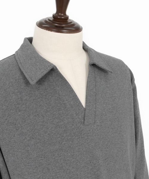 Magine(マージン)の「ms6175-Skipper Collar Polo スキッパーポロシャツ(ポロシャツ・メンズ・ホワイト/ブラック/チャコールグレー・48/46/44)」の8枚目の写真