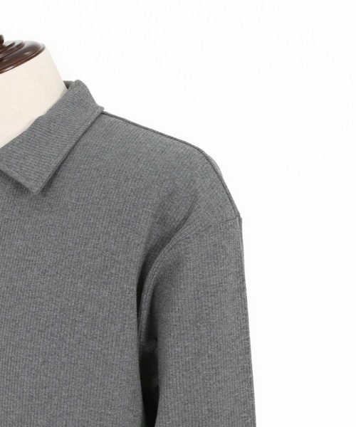 Magine(マージン)の「ms6175-Skipper Collar Polo スキッパーポロシャツ(ポロシャツ・メンズ・ホワイト/ブラック/チャコールグレー・48/46/44)」の7枚目の写真