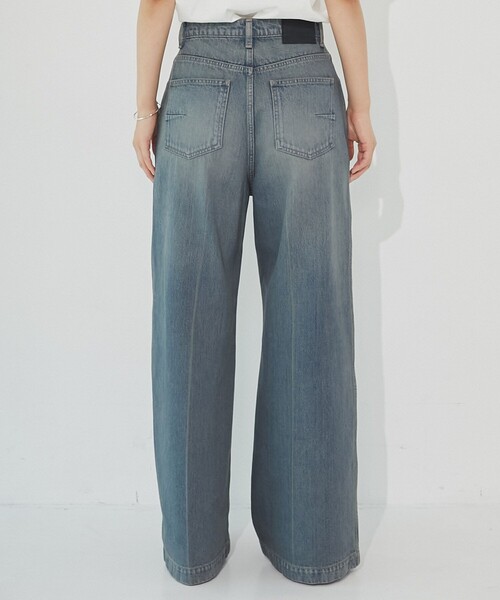 ウエストコードセンタークリースデニム　Mサイズ セール】センタークリースハイウエストデニム｜ウォッシャブル/美脚