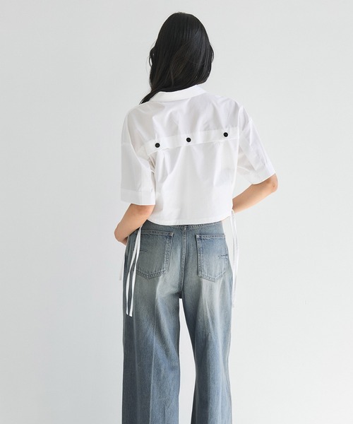 UNITED TOKYO（ユナイテッドトウキョウ）の「センタークリースハイウエストデニム｜ウォッシャブル/美脚見え/春服（デニムパンツ・レディース・ブルー/ブラック・1/2）」の14枚目の写真