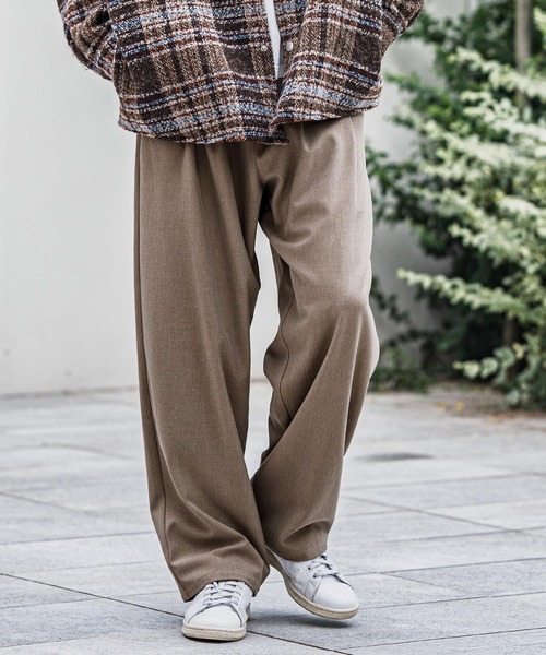 mp13917-Slacks Fabric Wide Straight Pants ワイドストレートパンツ