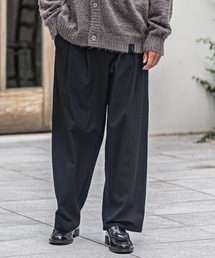 mp13917-Slacks Fabric Wide Straight Pants ワイドストレートパンツ